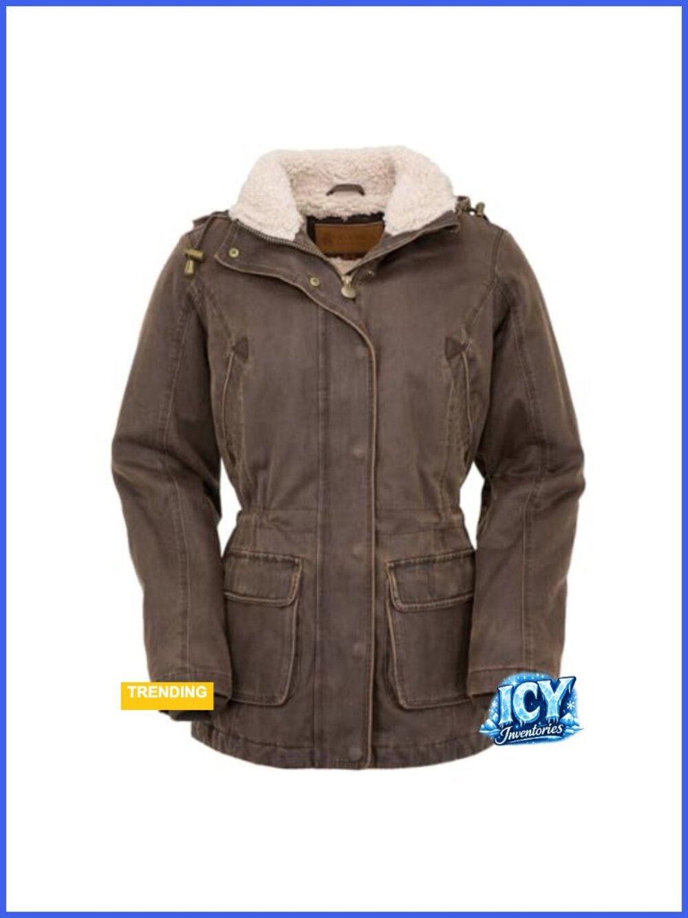 Vintage Canyonland Water Resistant Jacket Removable Hood Sherpa Lined Concealed